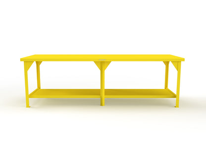 Extreme Duty 7 GA Shop Table with 1 Shelf - 108 In. W x 36 In. D x 34 In. H - T10836-1023