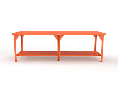 Extreme Duty 7 GA Shop Table with 1 Shelf - 108 In. W x 36 In. D x 34 In. H - T10836-2004