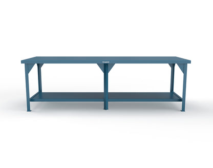 Extreme Duty 7 GA Shop Table with 1 Shelf - 108 In. W x 36 In. D x 34 In. H - T10836-5010