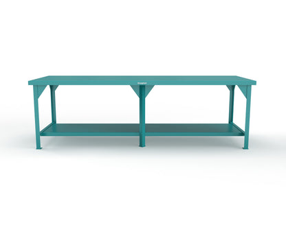 Extreme Duty 7 GA Shop Table with 1 Shelf - 108 In. W x 36 In. D x 34 In. H - T10836-5021