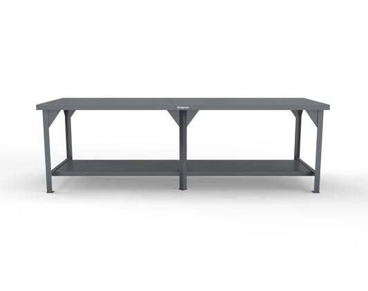 Extreme Duty 7 GA Shop Table with 1 Shelf - 108 In. W x 36 In. D x 34 In. H - T10836-7024
