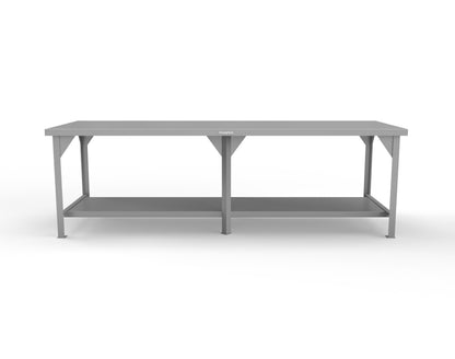 Extreme Duty 7 GA Shop Table with 1 Shelf - 108 In. W x 36 In. D x 34 In. H - T10836-7037
