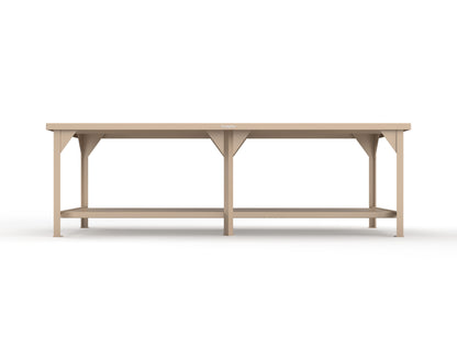 Extreme Duty 7 GA Shop Table with 1 Shelf - 108 In. W x 36 In. D x 34 In. H - T10836-1019