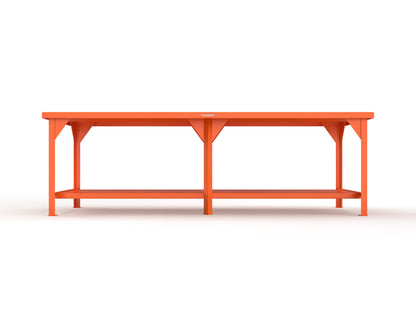 Extreme Duty 7 GA Shop Table with 1 Shelf - 108 In. W x 36 In. D x 34 In. H - T10836-2004