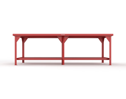 Extreme Duty 7 GA Shop Table with 1 Shelf - 108 In. W x 36 In. D x 34 In. H - T10836-3001
