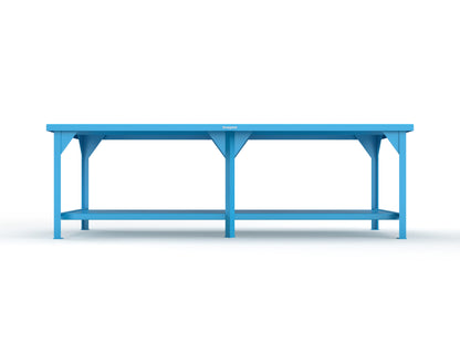 Extreme Duty 7 GA Shop Table with 1 Shelf - 108 In. W x 36 In. D x 34 In. H - T10836-5012