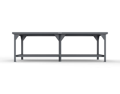 Extreme Duty 7 GA Shop Table with 1 Shelf - 108 In. W x 36 In. D x 34 In. H - T10836-7024