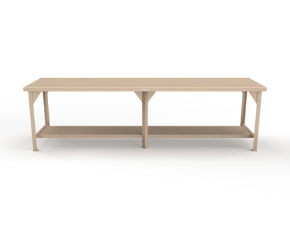 Extreme Duty 7 GA Shop Table with 1 Shelf - 120 In. W x 30 In. D x 34 In. H - T12030-1019