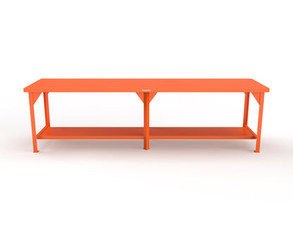 Extreme Duty 7 GA Shop Table with 1 Shelf - 120 In. W x 30 In. D x 34 In. H - T12030-2004