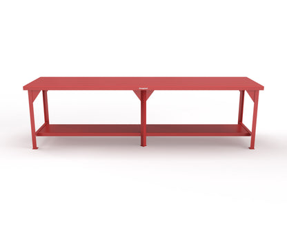 Extreme Duty 7 GA Shop Table with 1 Shelf - 120 In. W x 30 In. D x 34 In. H - T12030-3001