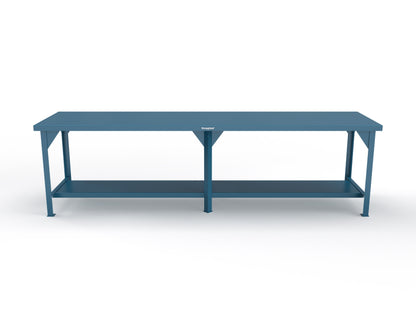 Extreme Duty 7 GA Shop Table with 1 Shelf - 120 In. W x 30 In. D x 34 In. H - T12030-5010