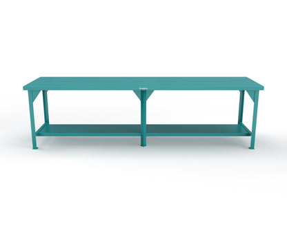 Extreme Duty 7 GA Shop Table with 1 Shelf - 120 In. W x 30 In. D x 34 In. H - T12030-5021