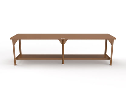 Extreme Duty 7 GA Shop Table with 1 Shelf - 120 In. W x 30 In. D x 34 In. H - T12030-8025