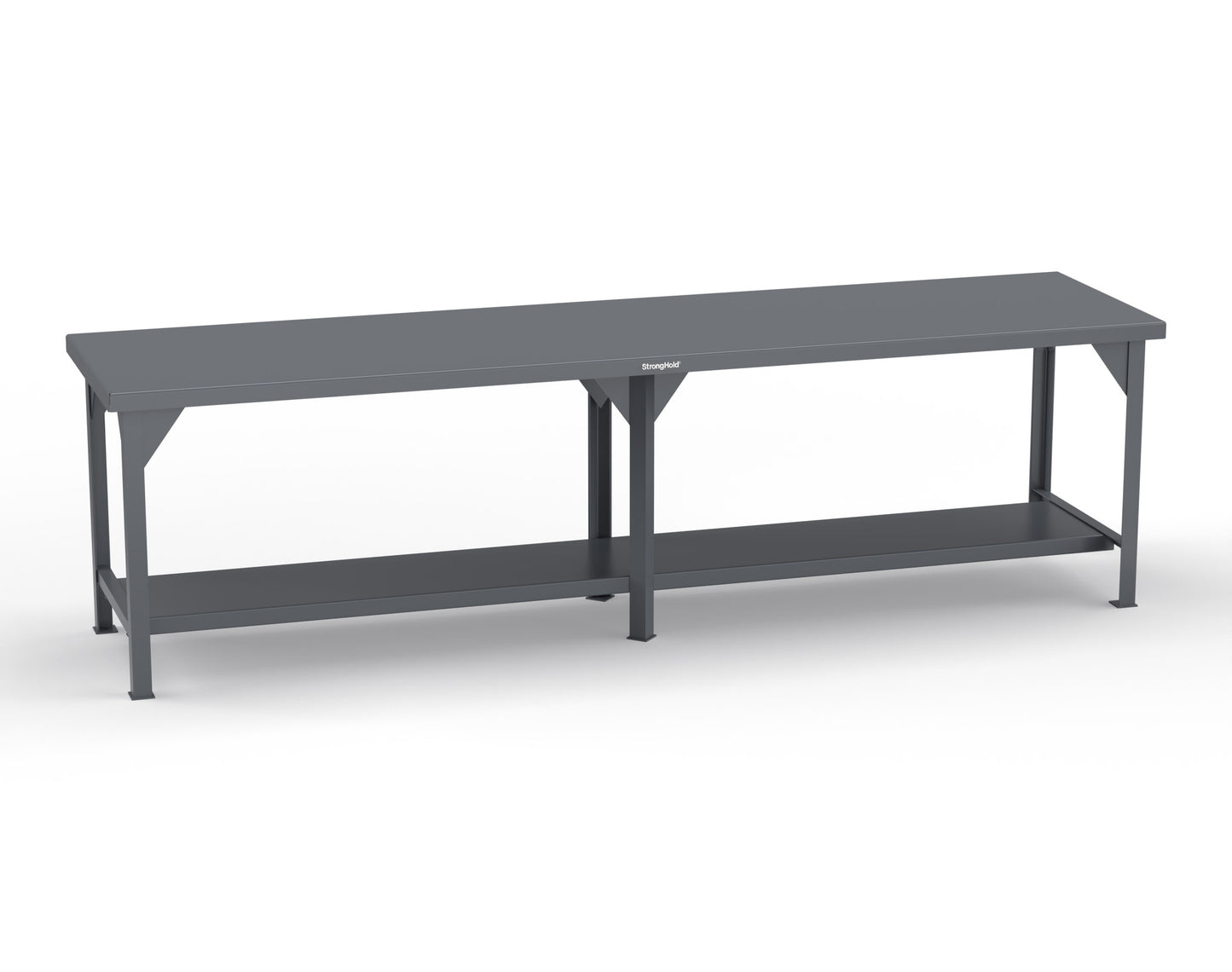 Extreme Duty 7 GA Shop Table with 1 Shelf - 120 In. W x 30 In. D x 34 In. H - T12030-7024
