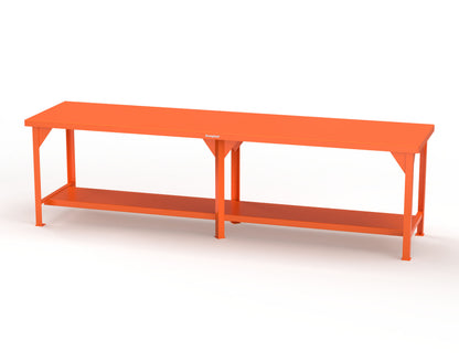 Extreme Duty 7 GA Shop Table with 1 Shelf - 120 In. W x 30 In. D x 34 In. H - T12030-2004