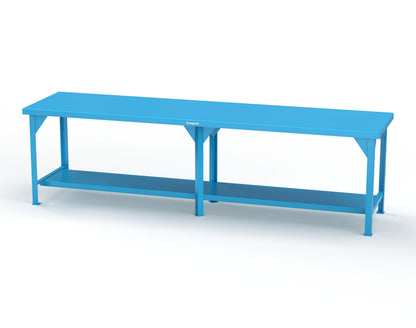 Extreme Duty 7 GA Shop Table with 1 Shelf - 120 In. W x 30 In. D x 34 In. H - T12030-5012