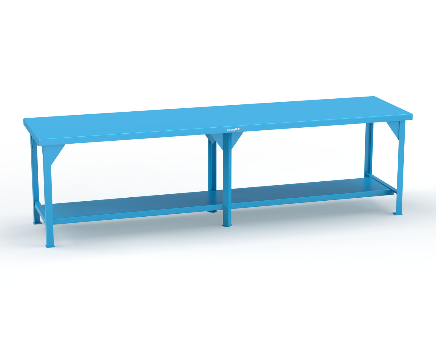 Extreme Duty 7 GA Shop Table with 1 Shelf - 120 In. W x 30 In. D x 34 In. H - T12030-5012