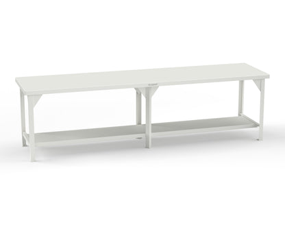 Extreme Duty 7 GA Shop Table with 1 Shelf - 120 In. W x 30 In. D x 34 In. H - T12030-9003