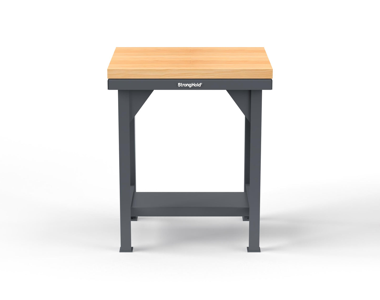 Extreme Duty 7 GA Shop Table with 1 3/4 in. Maple Top, 1 Shelf - 30 In. W x 24 In. D x 34 In. H - T3024-MT-7024