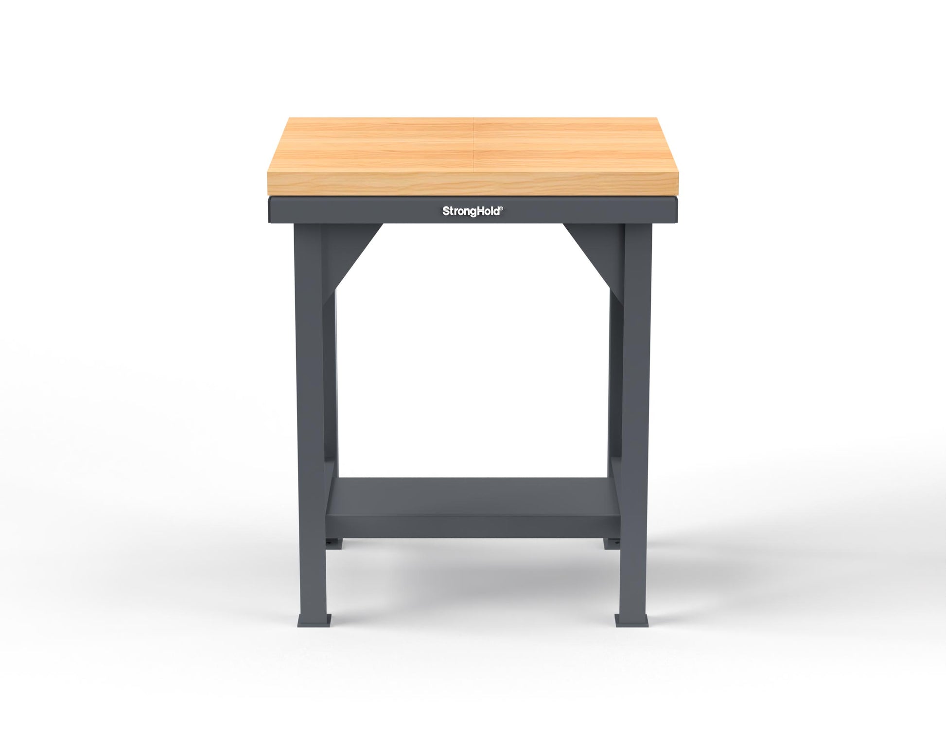 Extreme Duty 7 GA Shop Table with 1 3/4 in. Maple Top, 1 Shelf - 30 In. W x 24 In. D x 34 In. H - T3024-MT-7024
