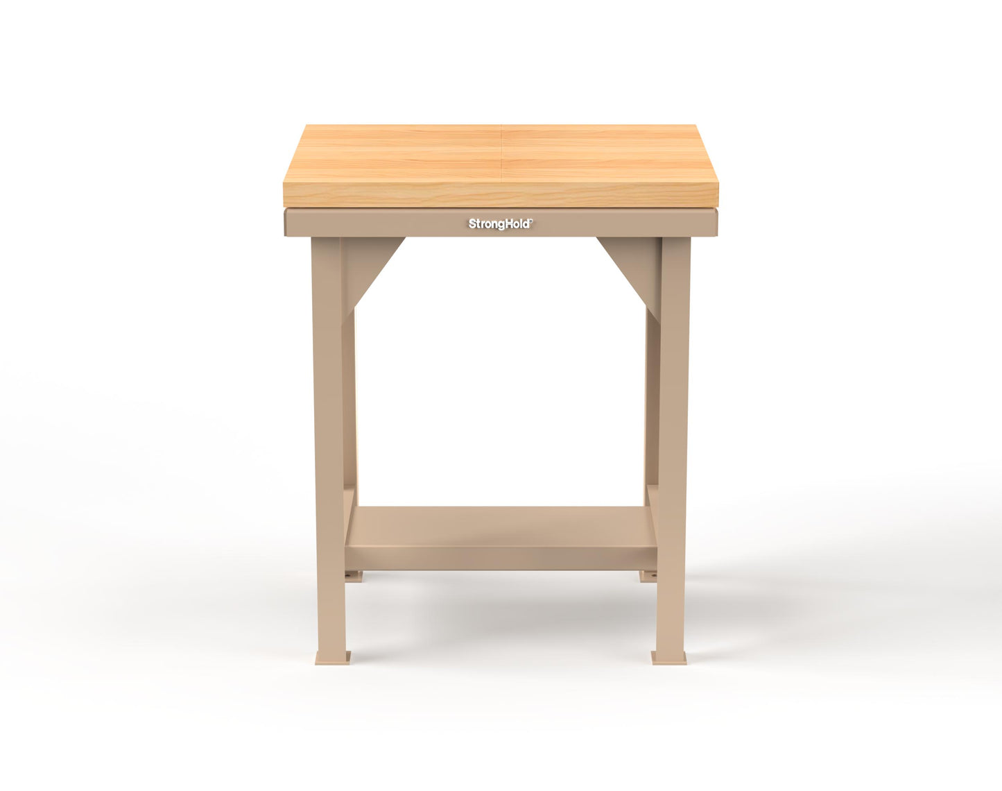 Extreme Duty 7 GA Shop Table with 1 3/4 in. Maple Top, 1 Shelf - 30 In. W x 24 In. D x 34 In. H - T3024-MT-1019