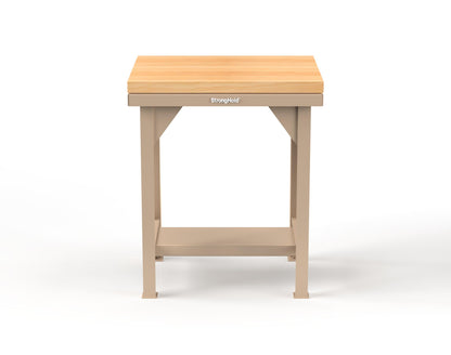 Extreme Duty 7 GA Shop Table with 1 3/4 in. Maple Top, 1 Shelf - 30 In. W x 24 In. D x 34 In. H - T3024-MT-1019