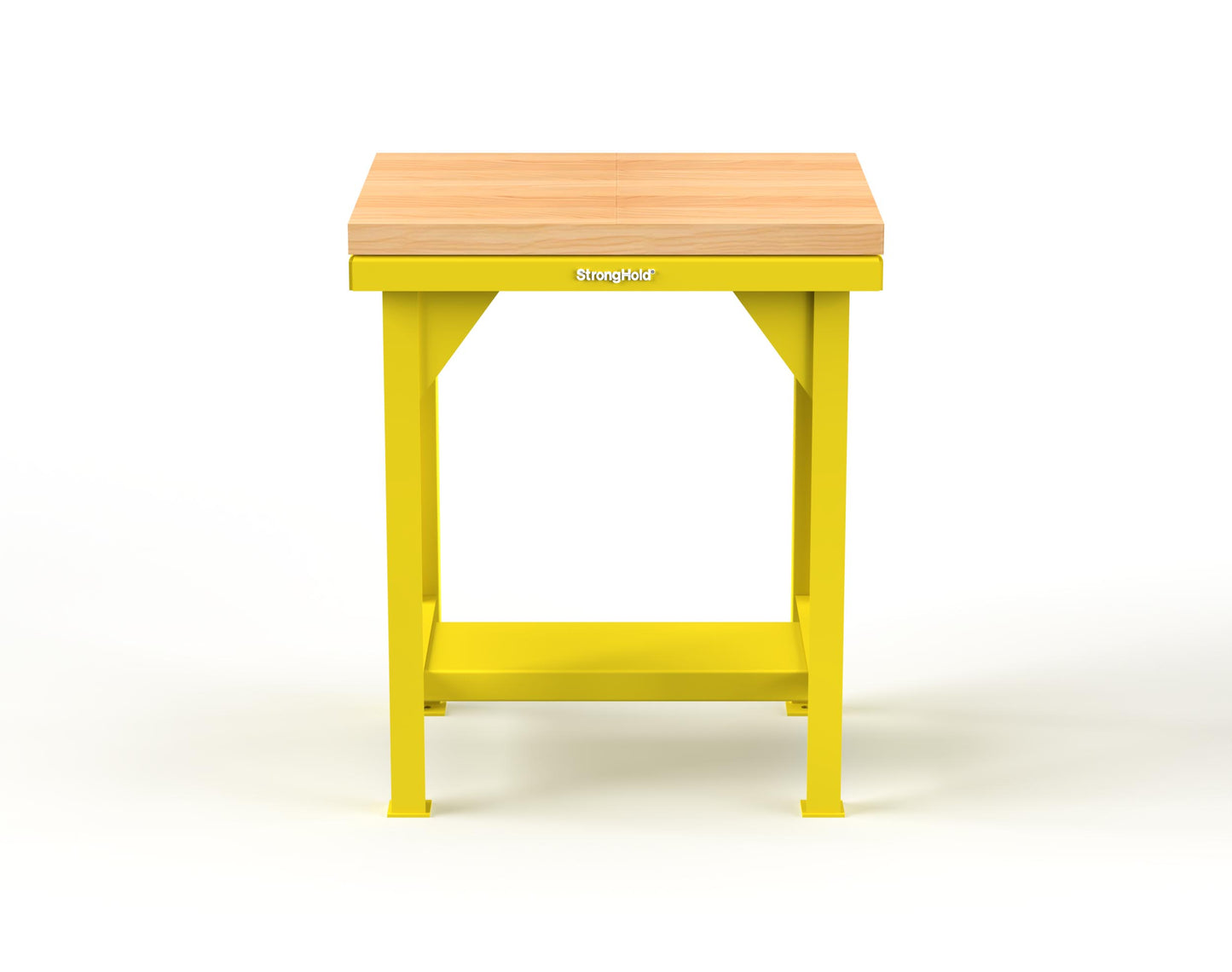 Extreme Duty 7 GA Shop Table with 1 3/4 in. Maple Top, 1 Shelf - 30 In. W x 24 In. D x 34 In. H - T3024-MT-1021