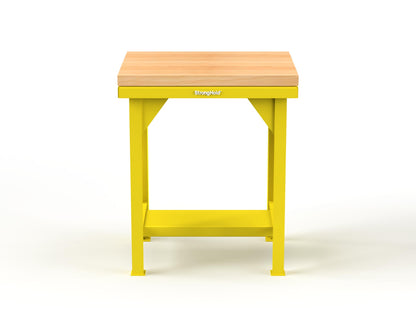 Extreme Duty 7 GA Shop Table with 1 3/4 in. Maple Top, 1 Shelf - 30 In. W x 24 In. D x 34 In. H - T3024-MT-1021
