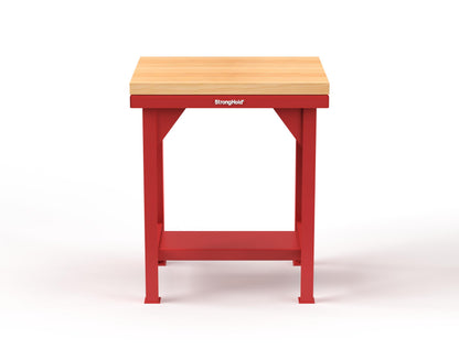Extreme Duty 7 GA Shop Table with 1 3/4 in. Maple Top, 1 Shelf - 30 In. W x 24 In. D x 34 In. H - T3024-MT-3001