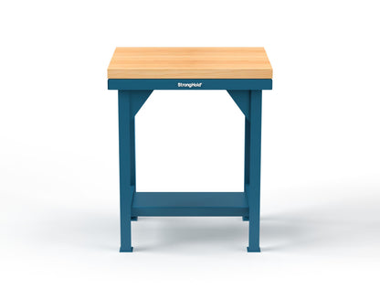 Extreme Duty 7 GA Shop Table with 1 3/4 in. Maple Top, 1 Shelf - 30 In. W x 24 In. D x 34 In. H - T3024-MT-5001