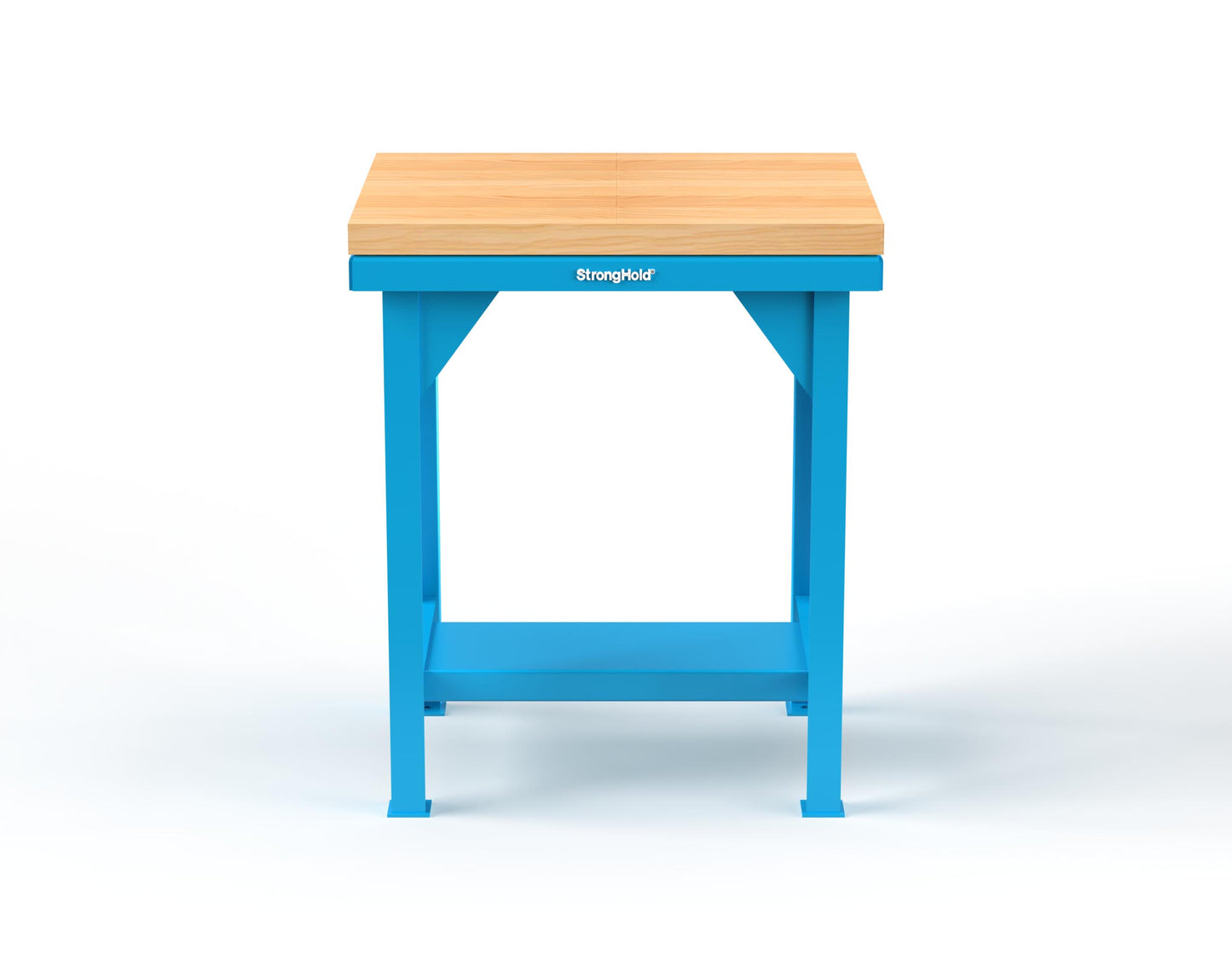 Extreme Duty 7 GA Shop Table with 1 3/4 in. Maple Top, 1 Shelf - 30 In. W x 24 In. D x 34 In. H - T3024-MT-5012