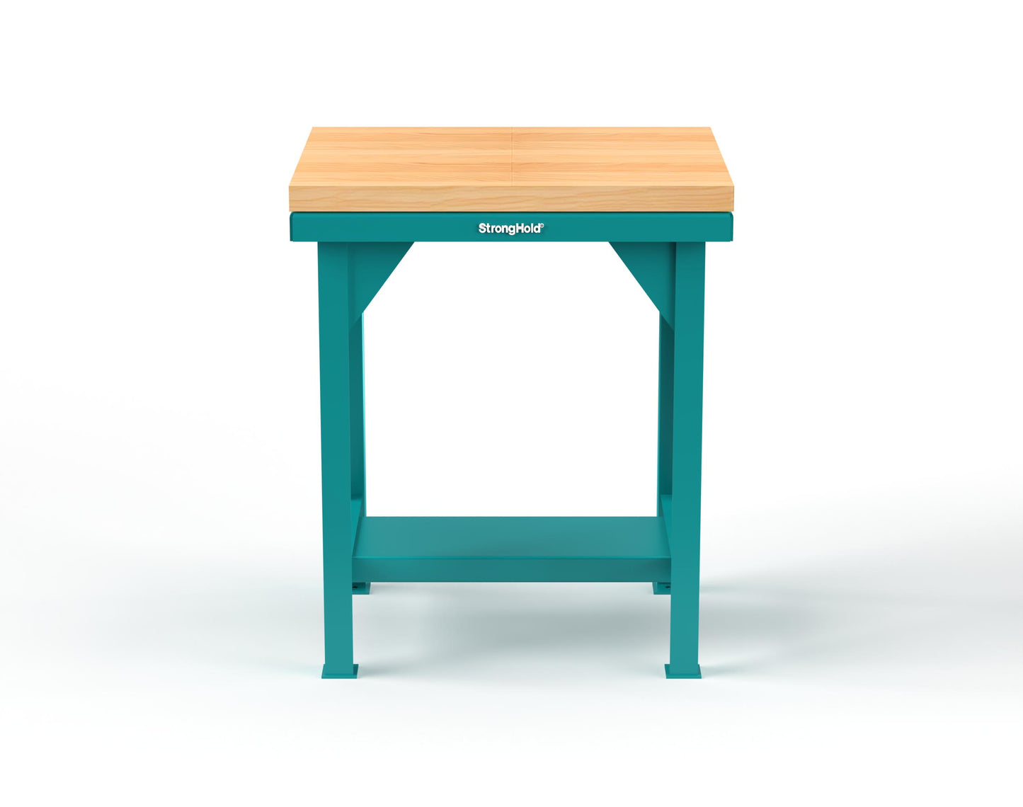 Extreme Duty 7 GA Shop Table with 1 3/4 in. Maple Top, 1 Shelf - 30 In. W x 24 In. D x 34 In. H - T3024-MT-5021