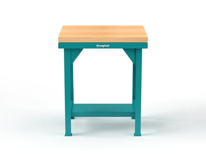 Extreme Duty 7 GA Shop Table with 1 3/4 in. Maple Top, 1 Shelf - 30 In. W x 24 In. D x 34 In. H - T3024-MT-5021