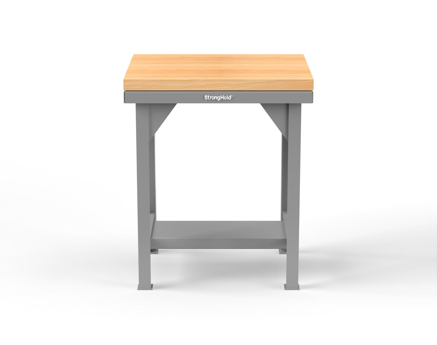 Extreme Duty 7 GA Shop Table with 1 3/4 in. Maple Top, 1 Shelf - 30 In. W x 24 In. D x 34 In. H - T3024-MT-7037