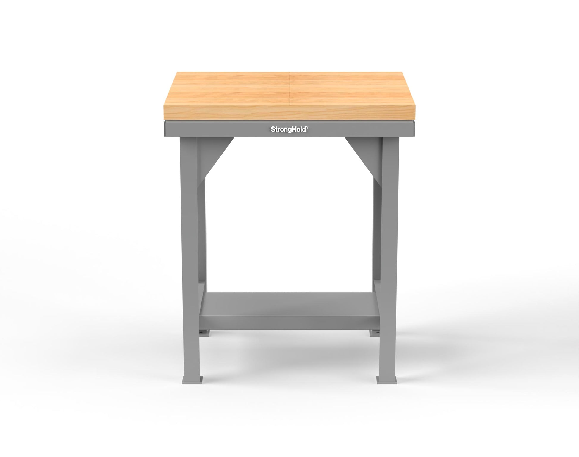 Extreme Duty 7 GA Shop Table with 1 3/4 in. Maple Top, 1 Shelf - 30 In. W x 24 In. D x 34 In. H - T3024-MT-7037