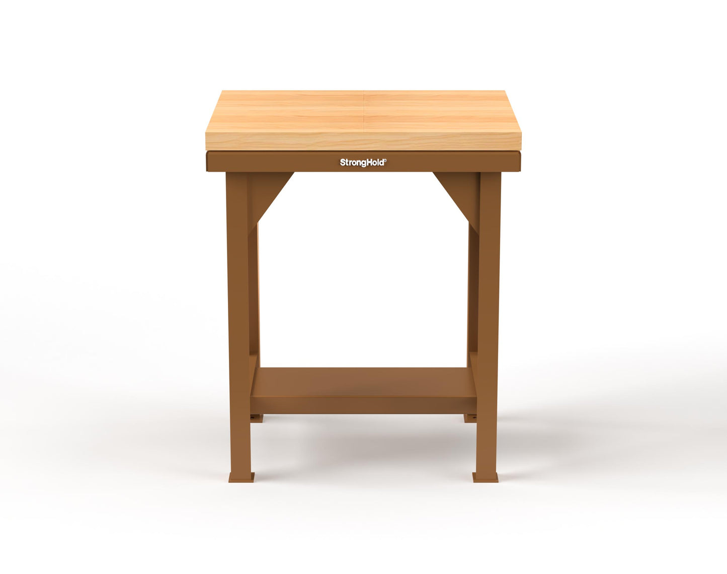 Extreme Duty 7 GA Shop Table with 1 3/4 in. Maple Top, 1 Shelf - 30 In. W x 24 In. D x 34 In. H - T3024-MT-8008