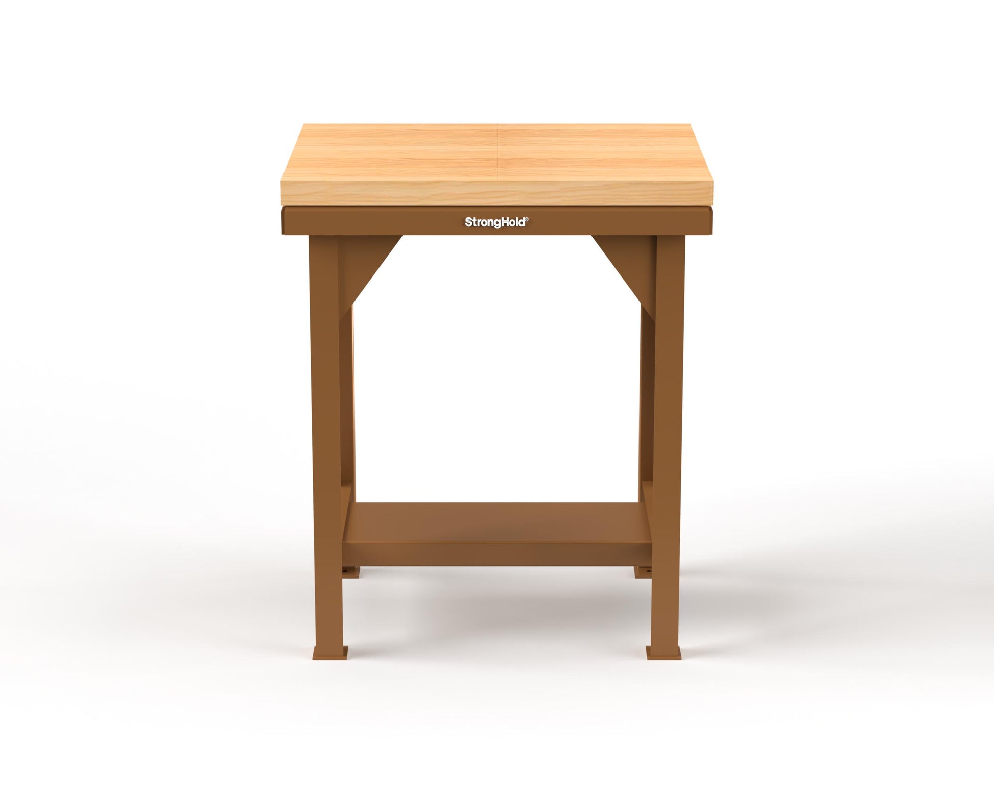 Extreme Duty 7 GA Shop Table with 1 3/4 in. Maple Top, 1 Shelf - 30 In. W x 24 In. D x 34 In. H - T3024-MT-8008