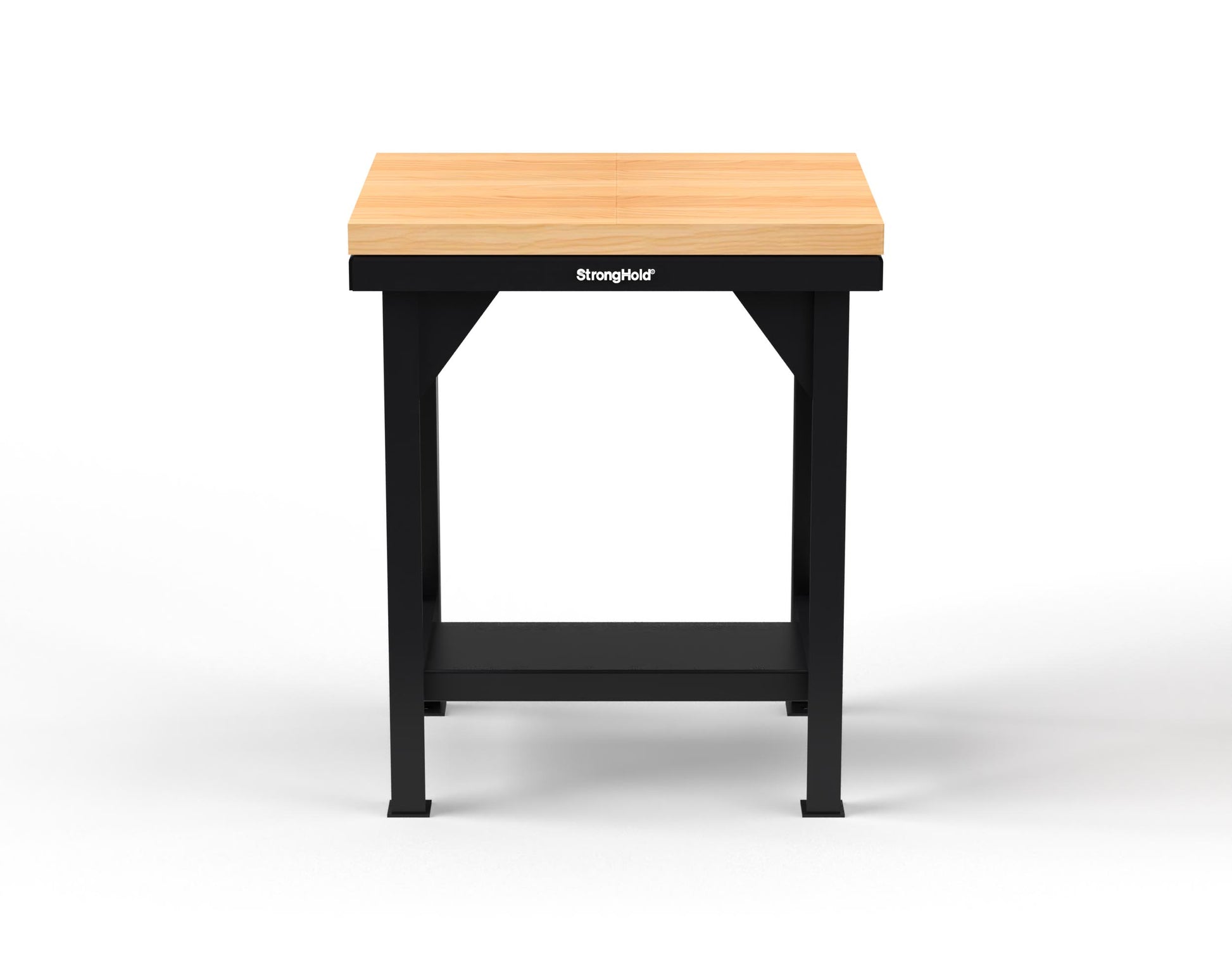 Extreme Duty 7 GA Shop Table with 1 3/4 in. Maple Top, 1 Shelf - 30 In. W x 24 In. D x 34 In. H - T3024-MT-9005