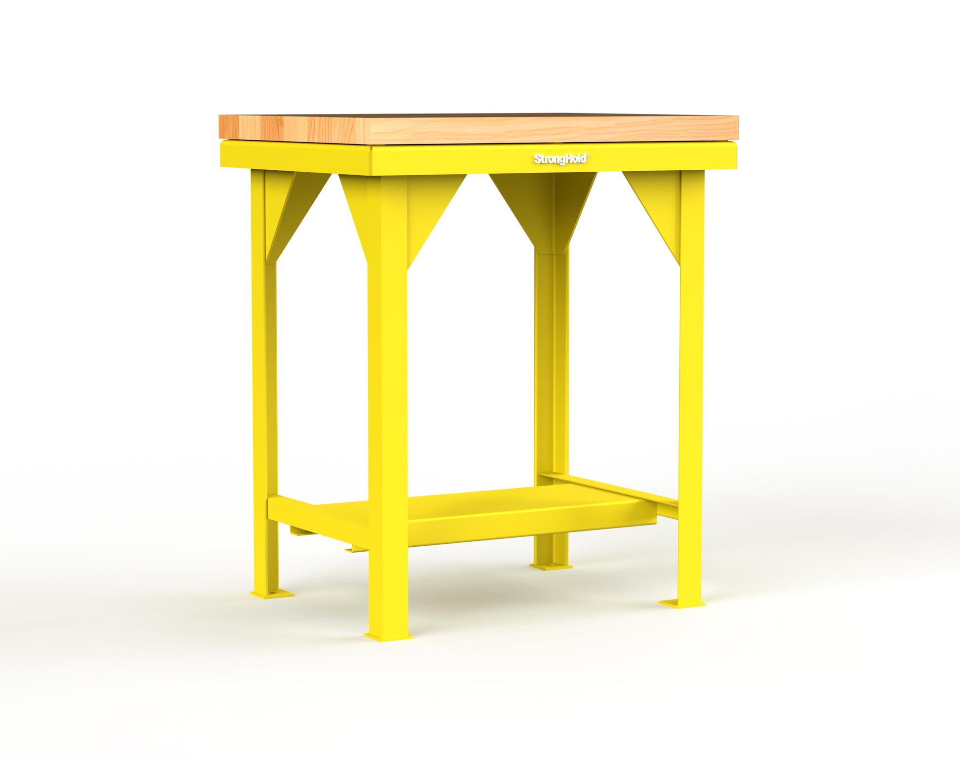 Extreme Duty 7 GA Shop Table with 1 3/4 in. Maple Top, 1 Shelf - 30 In. W x 24 In. D x 34 In. H - T3024-MT-1021