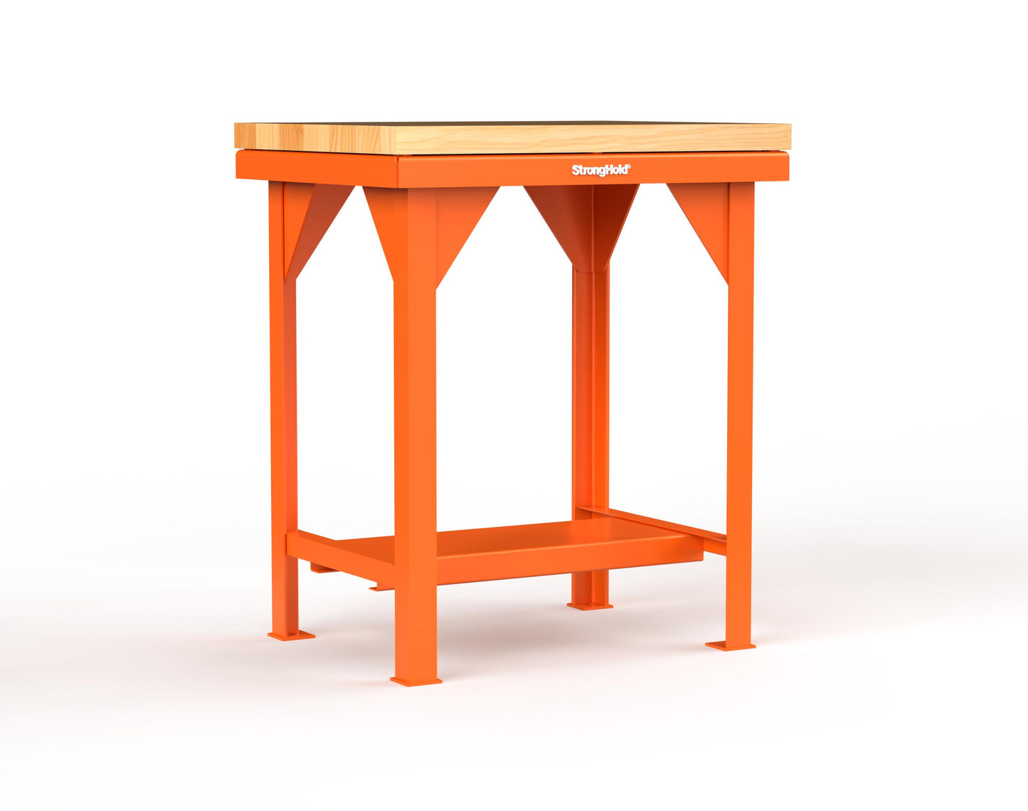Extreme Duty 7 GA Shop Table with 1 3/4 in. Maple Top, 1 Shelf - 30 In. W x 24 In. D x 34 In. H - T3024-MT-2009