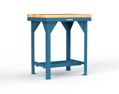 Extreme Duty 7 GA Shop Table with 1 3/4 in. Maple Top, 1 Shelf - 30 In. W x 24 In. D x 34 In. H - T3024-MT-5001
