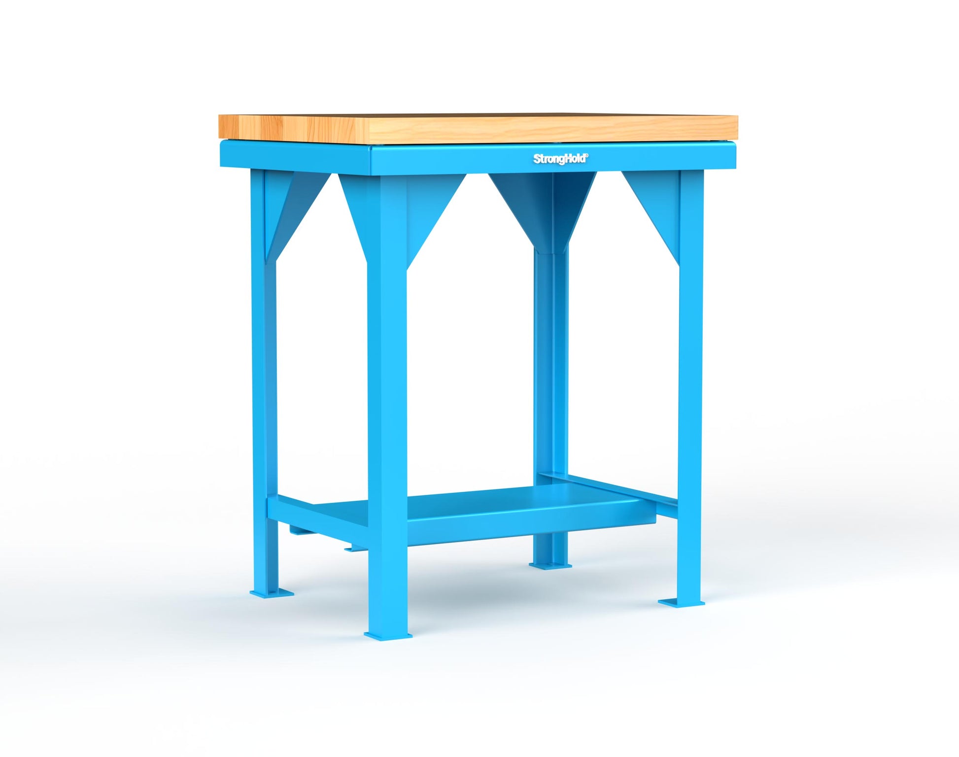 Extreme Duty 7 GA Shop Table with 1 3/4 in. Maple Top, 1 Shelf - 30 In. W x 24 In. D x 34 In. H - T3024-MT-5012
