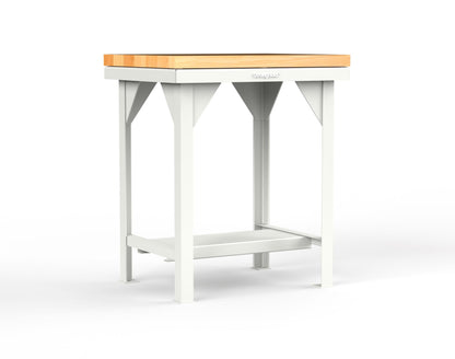Extreme Duty 7 GA Shop Table with 1 3/4 in. Maple Top, 1 Shelf - 30 In. W x 24 In. D x 34 In. H - T3024-MT-9003