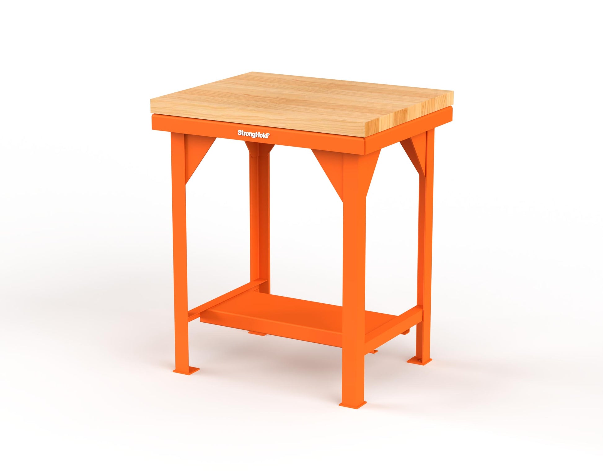 Extreme Duty 7 GA Shop Table with 1 3/4 in. Maple Top, 1 Shelf - 30 In. W x 24 In. D x 34 In. H - T3024-MT-2009