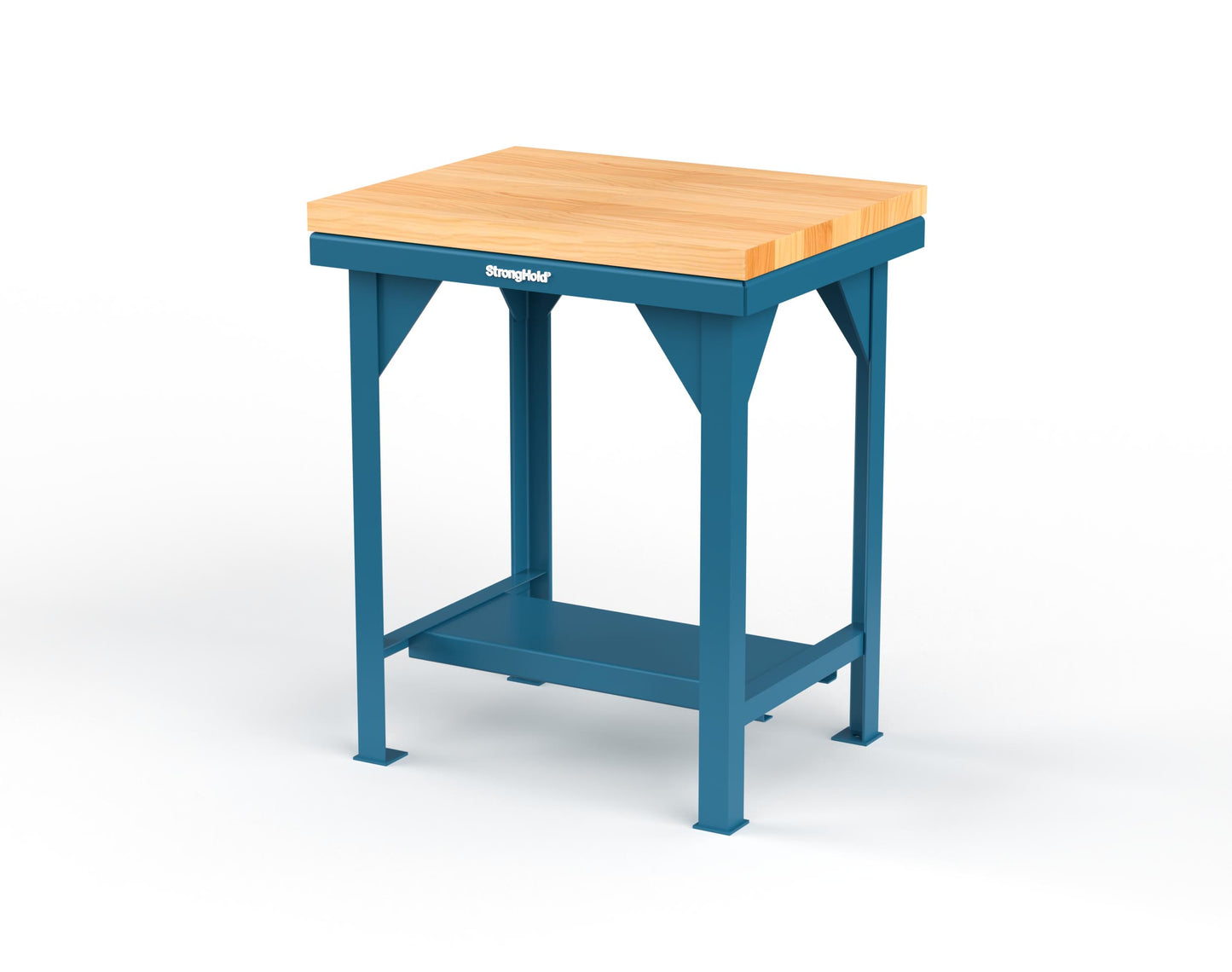 Extreme Duty 7 GA Shop Table with 1 3/4 in. Maple Top, 1 Shelf - 30 In. W x 24 In. D x 34 In. H - T3024-MT-5001