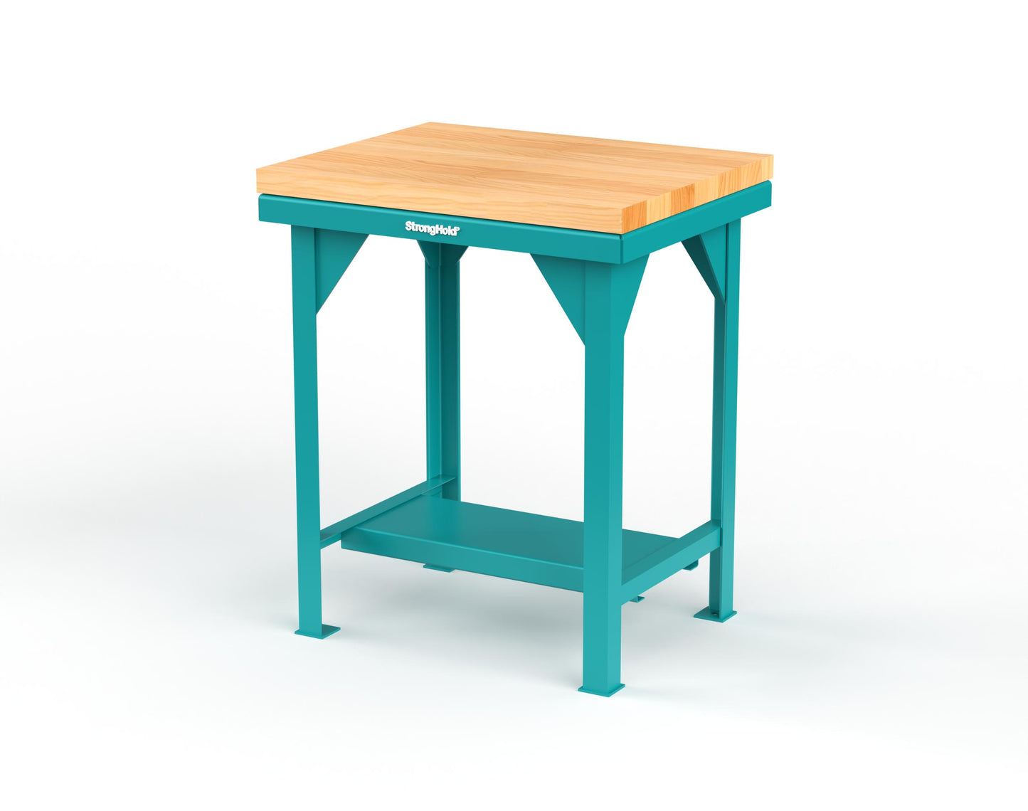 Extreme Duty 7 GA Shop Table with 1 3/4 in. Maple Top, 1 Shelf - 30 In. W x 24 In. D x 34 In. H - T3024-MT-5021