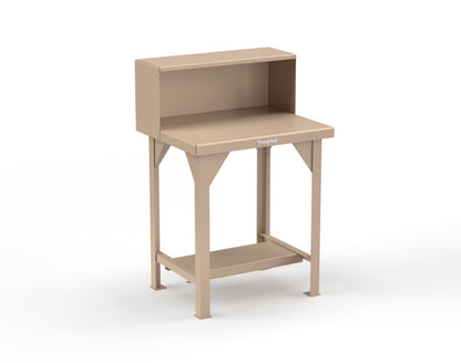 Extreme Duty 7 GA Shop Table with Riser Shelf - 30 In. W x 24 In. D x 46 In. H - T3024RS-1019