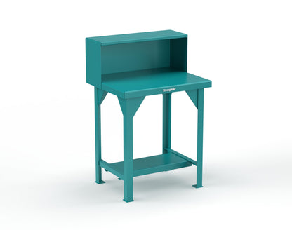 Extreme Duty 7 GA Shop Table with Riser Shelf - 30 In. W x 24 In. D x 46 In. H - T3024RS-5021