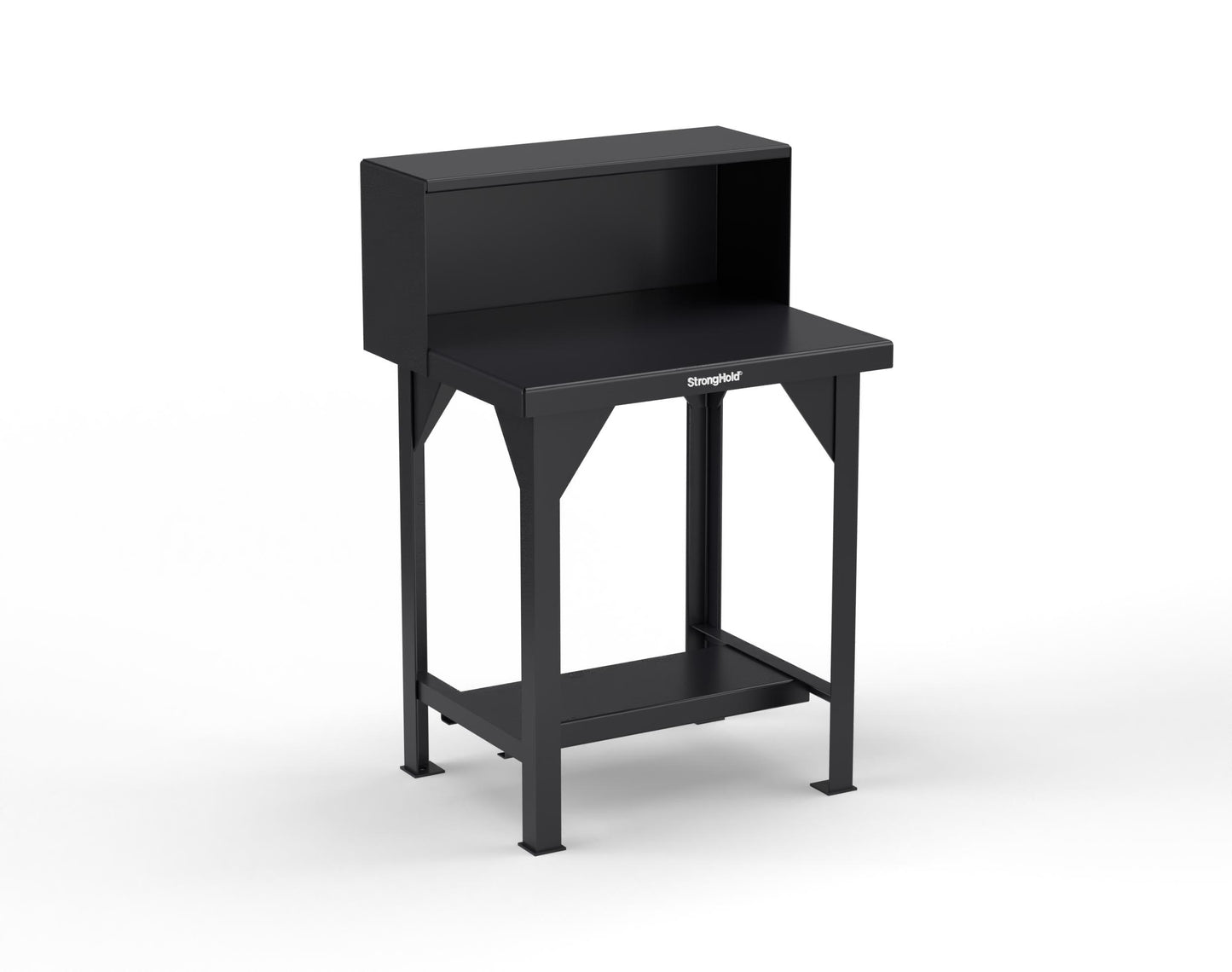 Extreme Duty 7 GA Shop Table with Riser Shelf - 30 In. W x 24 In. D x 46 In. H - T3024RS-9005