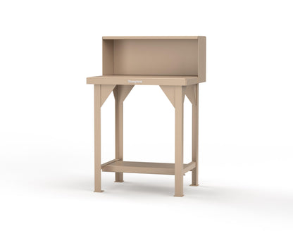 Extreme Duty 7 GA Shop Table with Riser Shelf - 30 In. W x 24 In. D x 46 In. H - T3024RS-1019